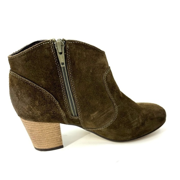 Steve Madden Size 7.5 Harrlee Boots Suede Leather Ankle Booties Green Western - Picture 4 of 11